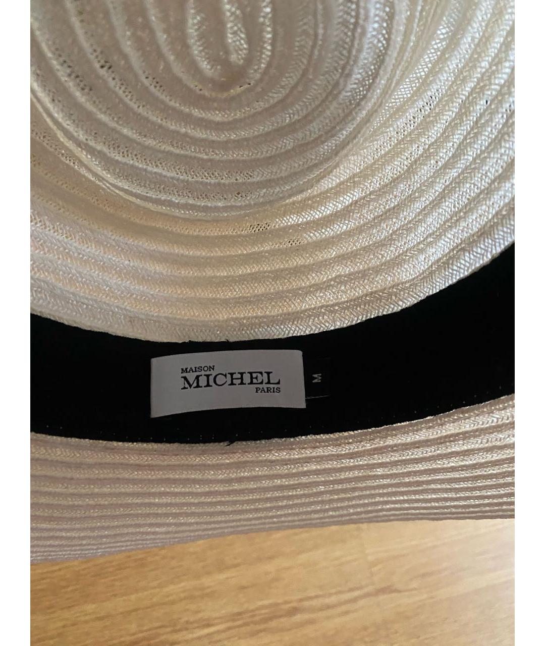 MAISON MICHEL Белая синтетическая шляпа, фото 3