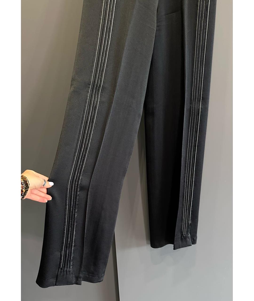 VALENTINO Черные шелковые брюки широкие, фото 8
