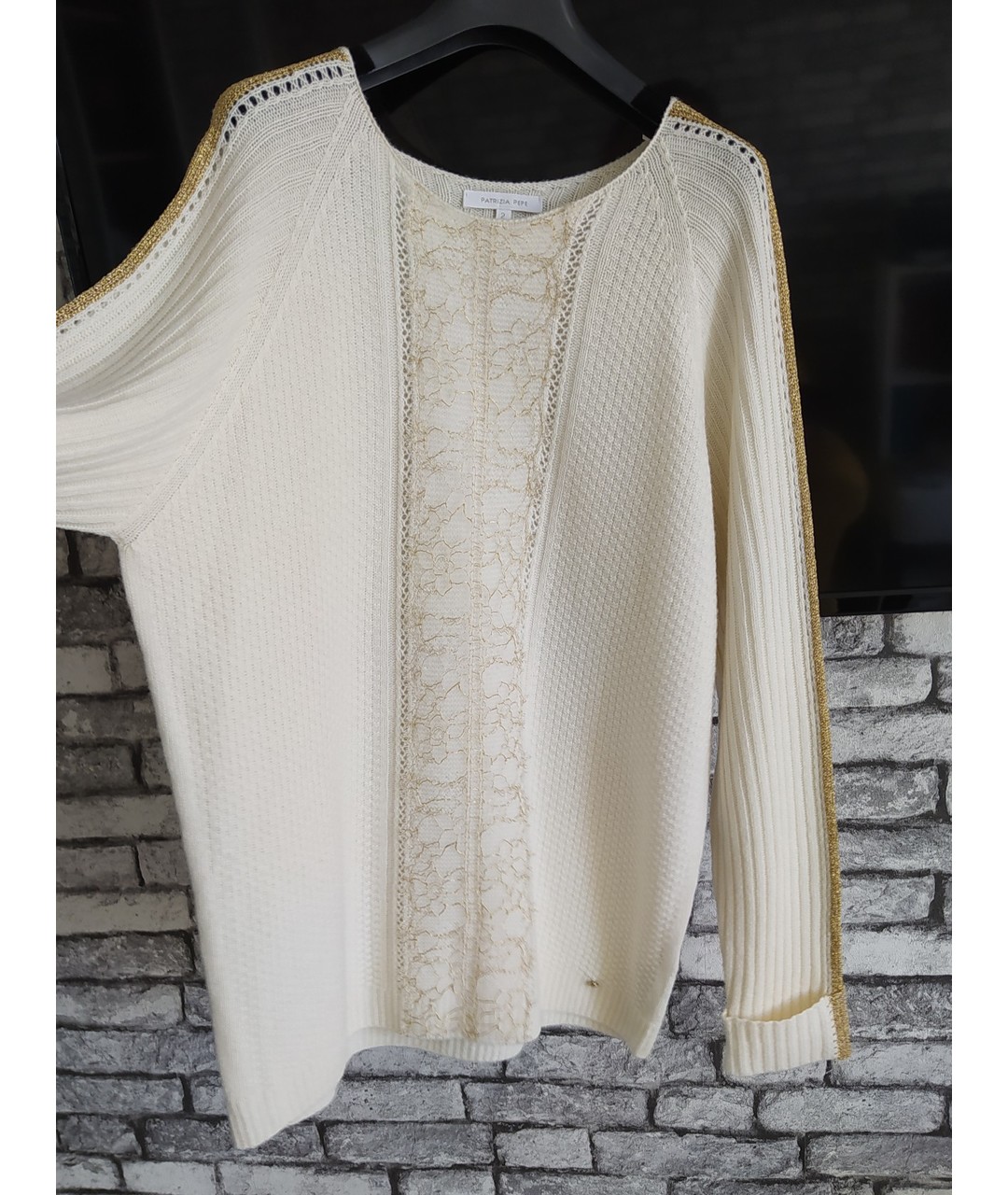 PATRIZIA PEPE Белый шерстяной джемпер / свитер, фото 2