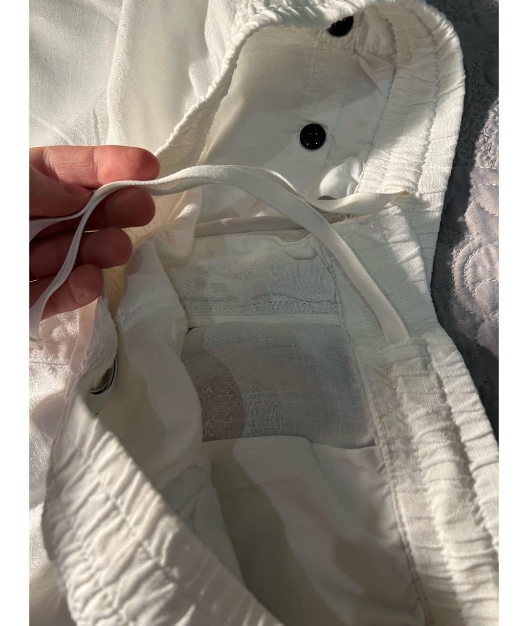 STONE ISLAND Белые льняные шорты, фото 6