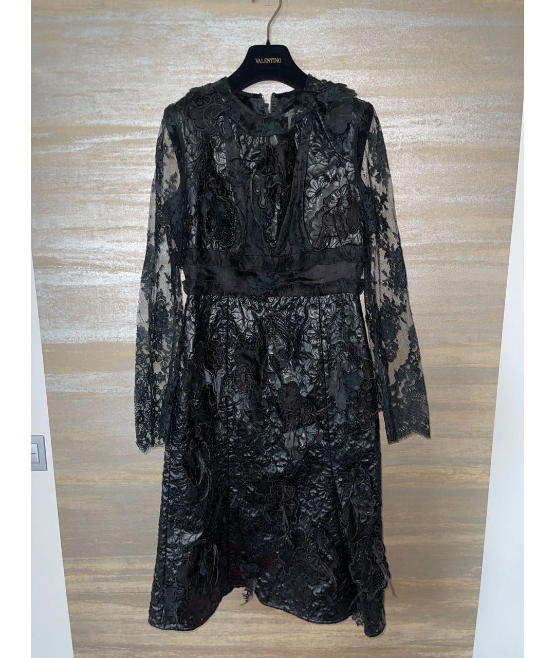 ERDEM Черное кожаное коктейльное платье, фото 7