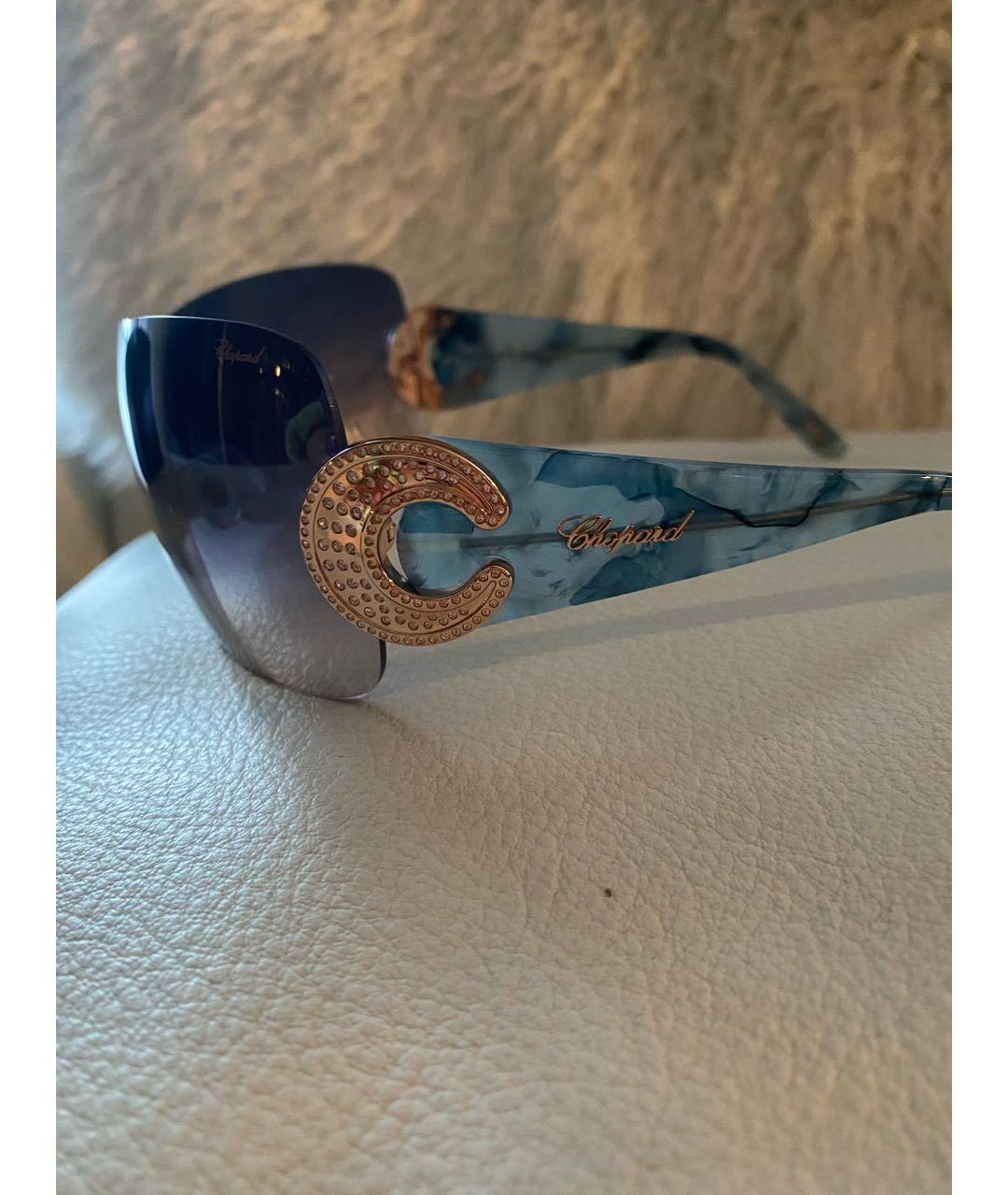 CHOPARD Синие пластиковые солнцезащитные очки, фото 3