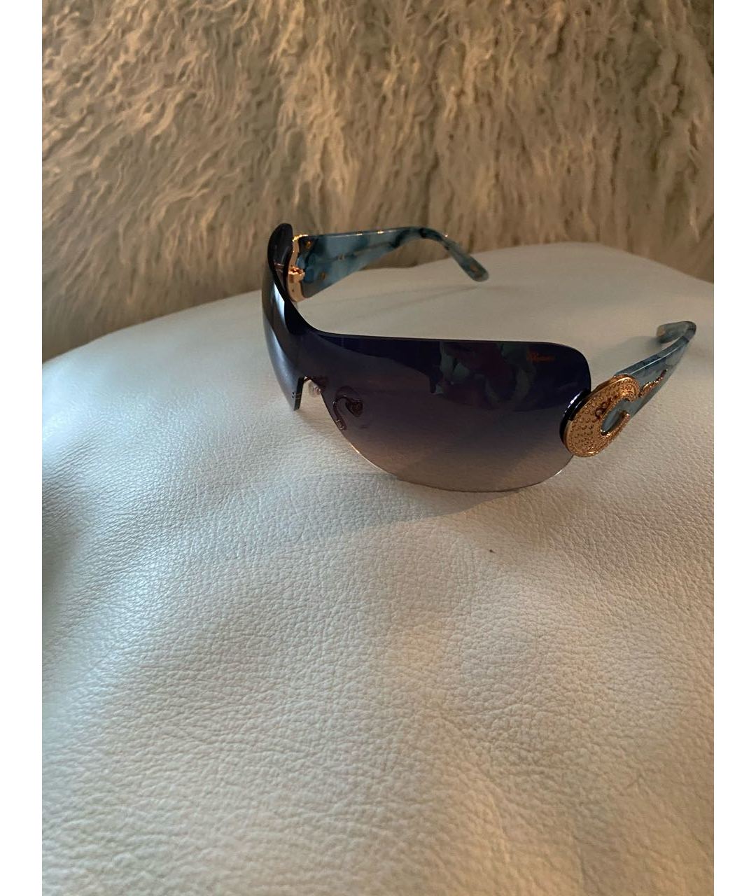 CHOPARD Синие пластиковые солнцезащитные очки, фото 2