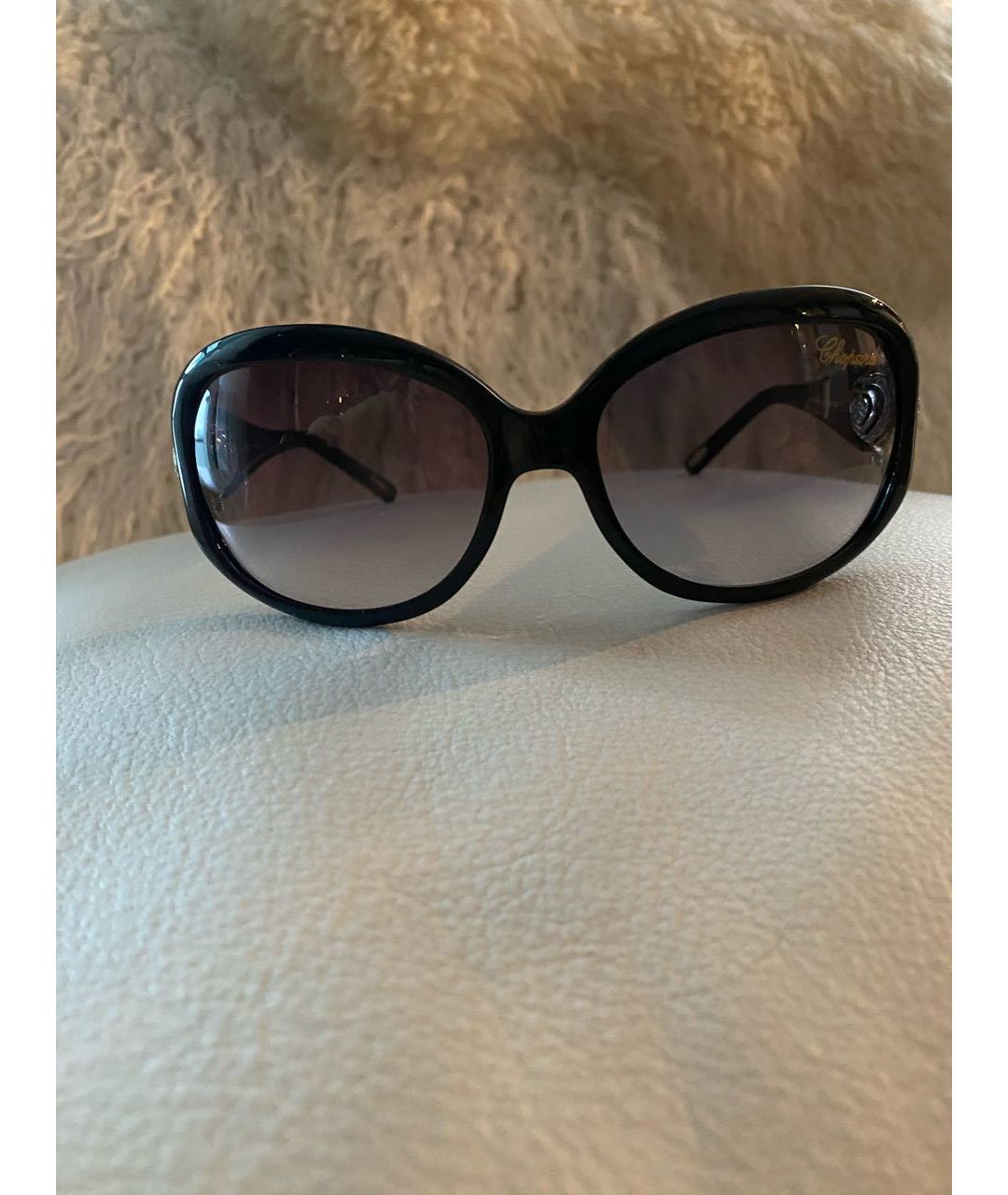 CHOPARD Черные пластиковые солнцезащитные очки, фото 9