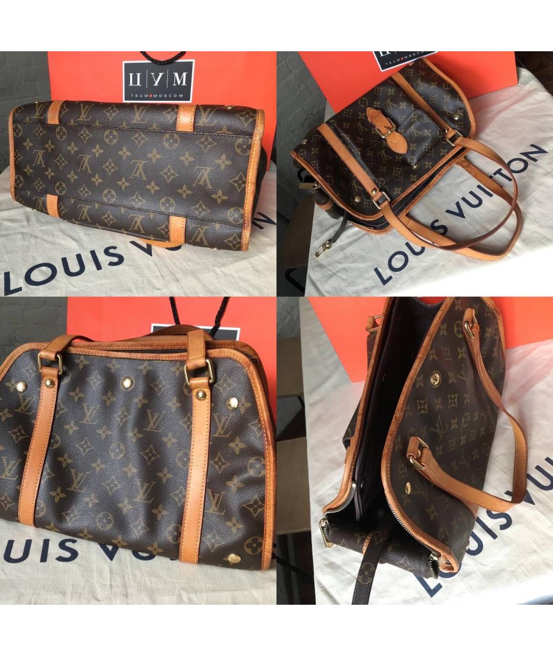 LOUIS VUITTON Коричневая кожаная дорожная/спортивная сумка, фото 7