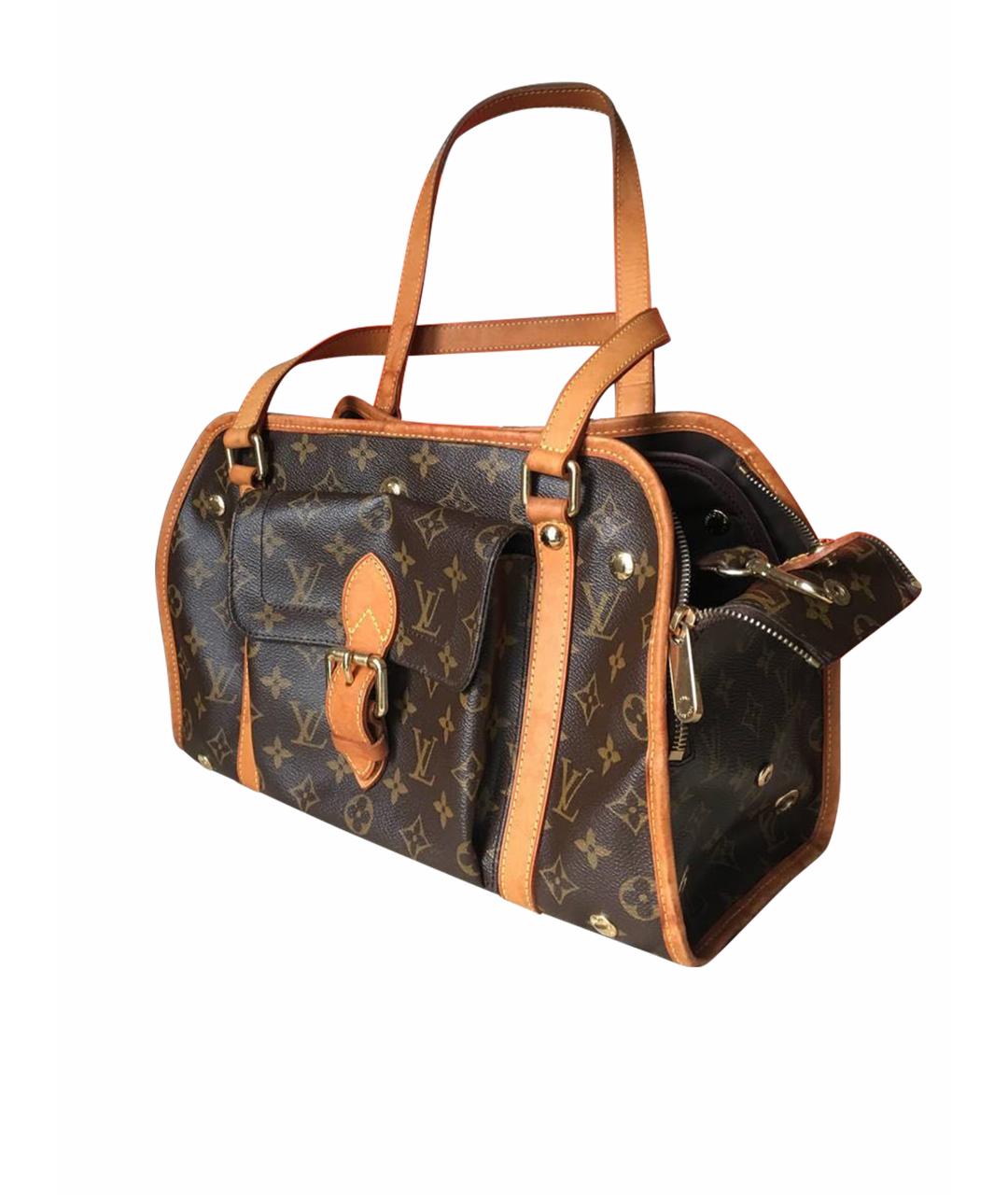 LOUIS VUITTON Коричневая кожаная дорожная/спортивная сумка, фото 1