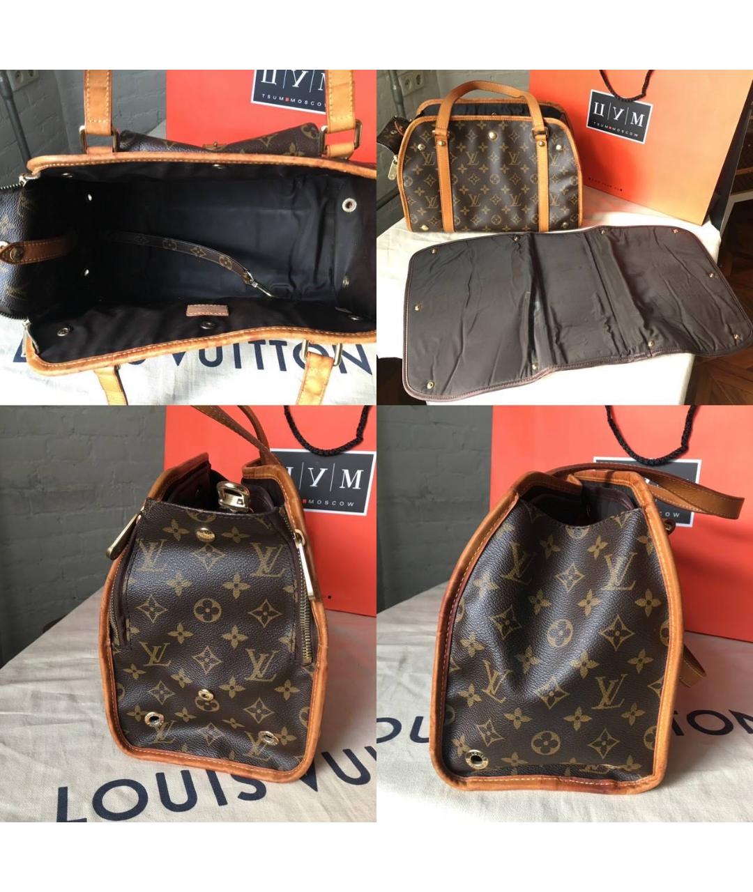 LOUIS VUITTON Коричневая кожаная дорожная/спортивная сумка, фото 6