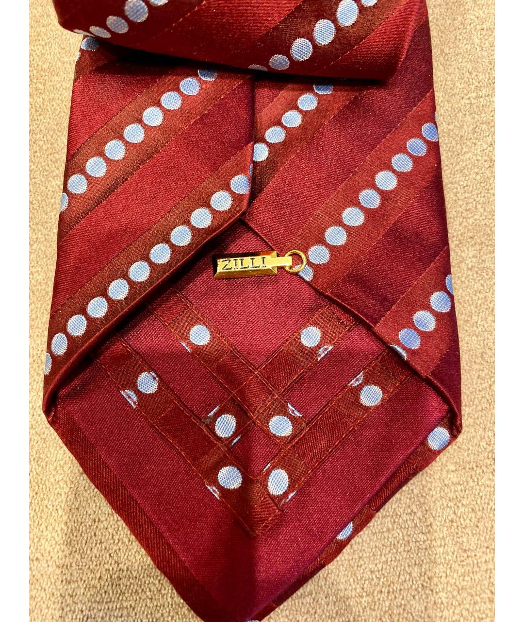 ZILLI Бордовый шелковый галстук, фото 5
