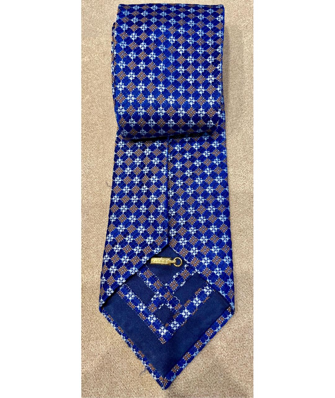 ZILLI Синий шелковый галстук, фото 7