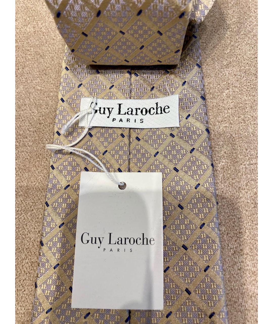 GUY LAROCHE Бежевый шелковый галстук, фото 6