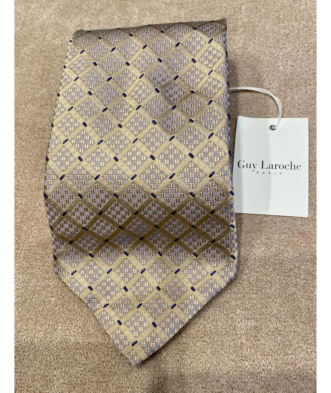 GUY LAROCHE Бежевый шелковый галстук, фото 8