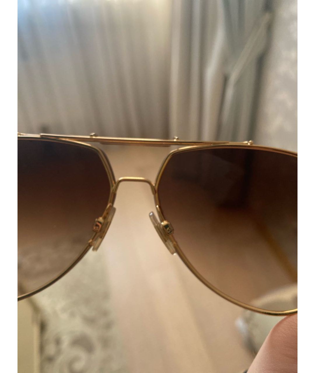 DOLCE&GABBANA Золотые металлические солнцезащитные очки, фото 6
