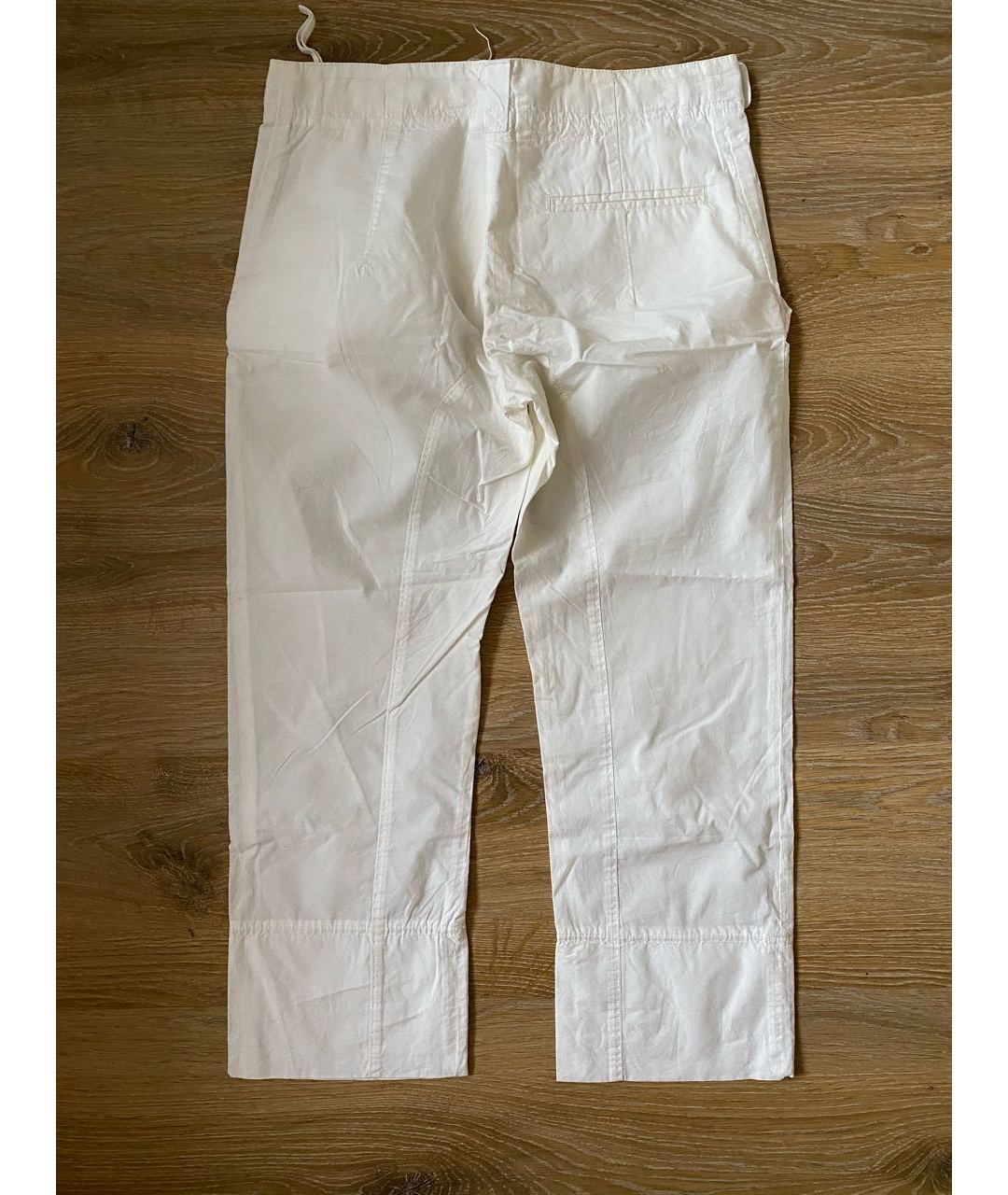 MARNI Белые хлопковые прямые брюки, фото 2