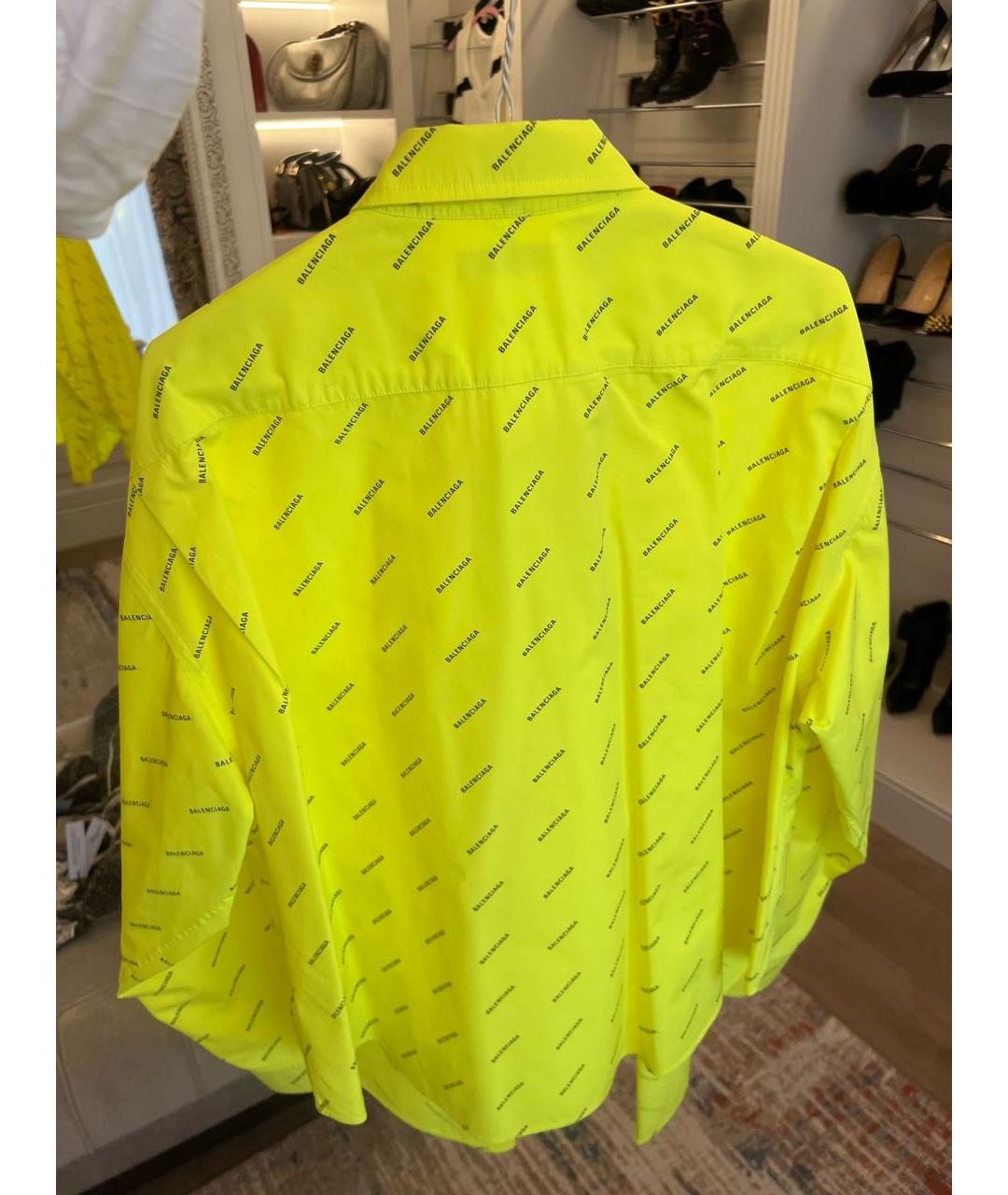 BALENCIAGA Желтая хлопковая рубашка, фото 4