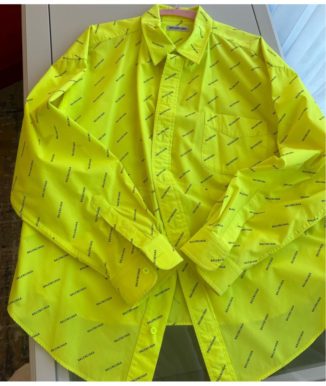 BALENCIAGA Желтая хлопковая рубашка, фото 3