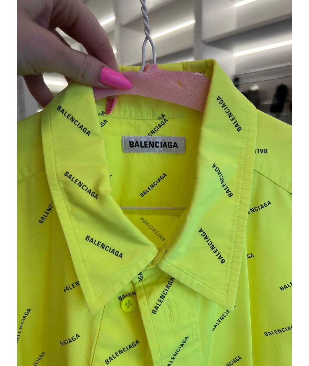 BALENCIAGA Желтая хлопковая рубашка, фото 5