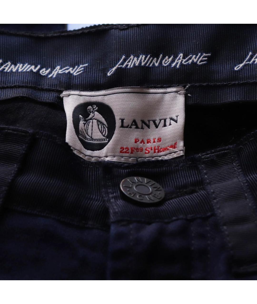 LANVIN Темно-синие хлопковые прямые джинсы, фото 3