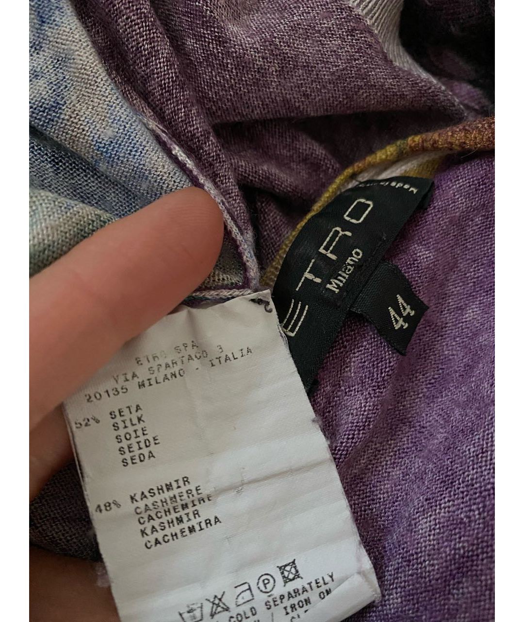 ETRO Фиолетовый шелковый джемпер / свитер, фото 3