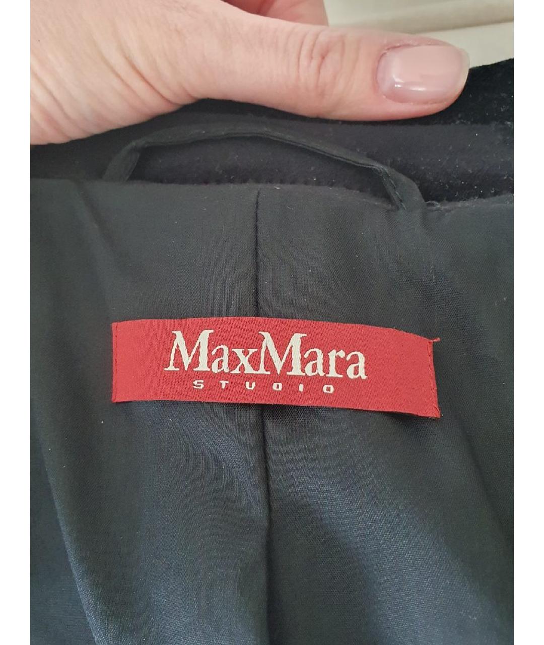 MAX MARA STUDIO Черный бархатный костюм с брюками, фото 3