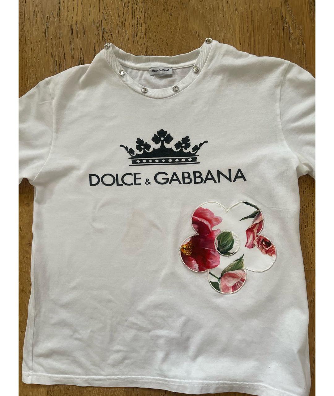 DOLCE & GABBANA KIDS Белый хлопковый детская футболка / топ, фото 3