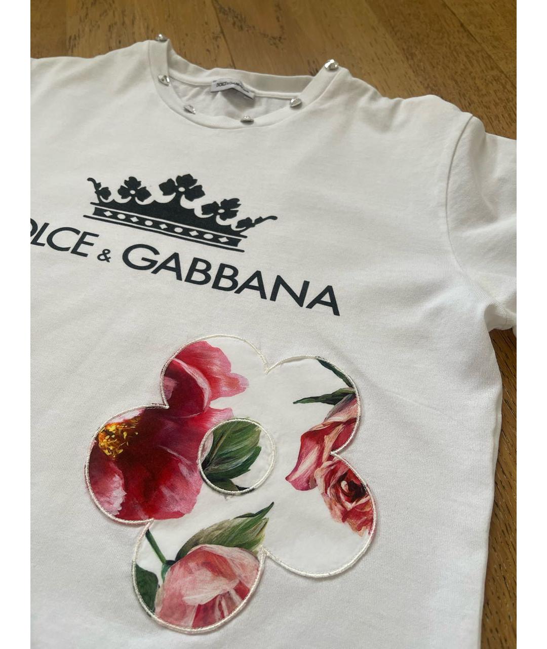 DOLCE & GABBANA KIDS Белый хлопковый детская футболка / топ, фото 4