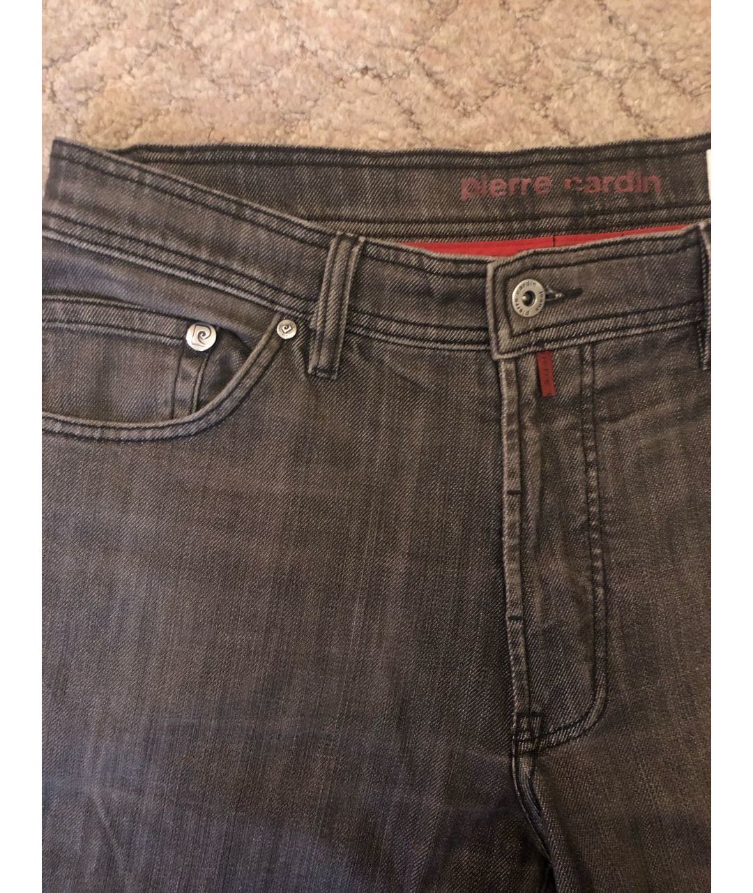 PIERRE CARDIN Серые хлопко-эластановые прямые джинсы, фото 4
