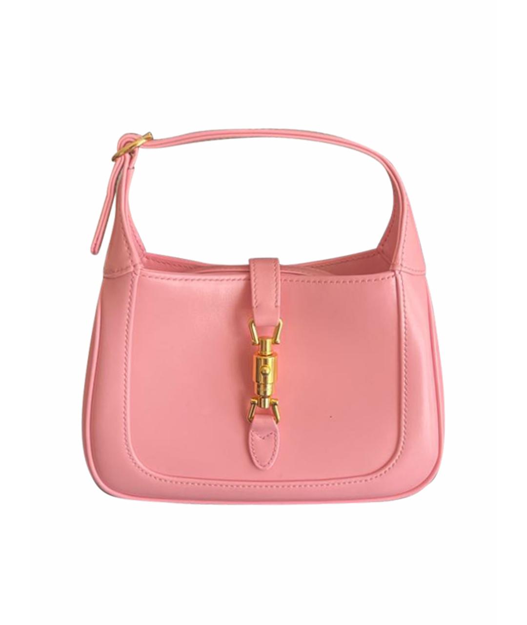 GUCCI Розовая кожаная сумка с короткими ручками, фото 1