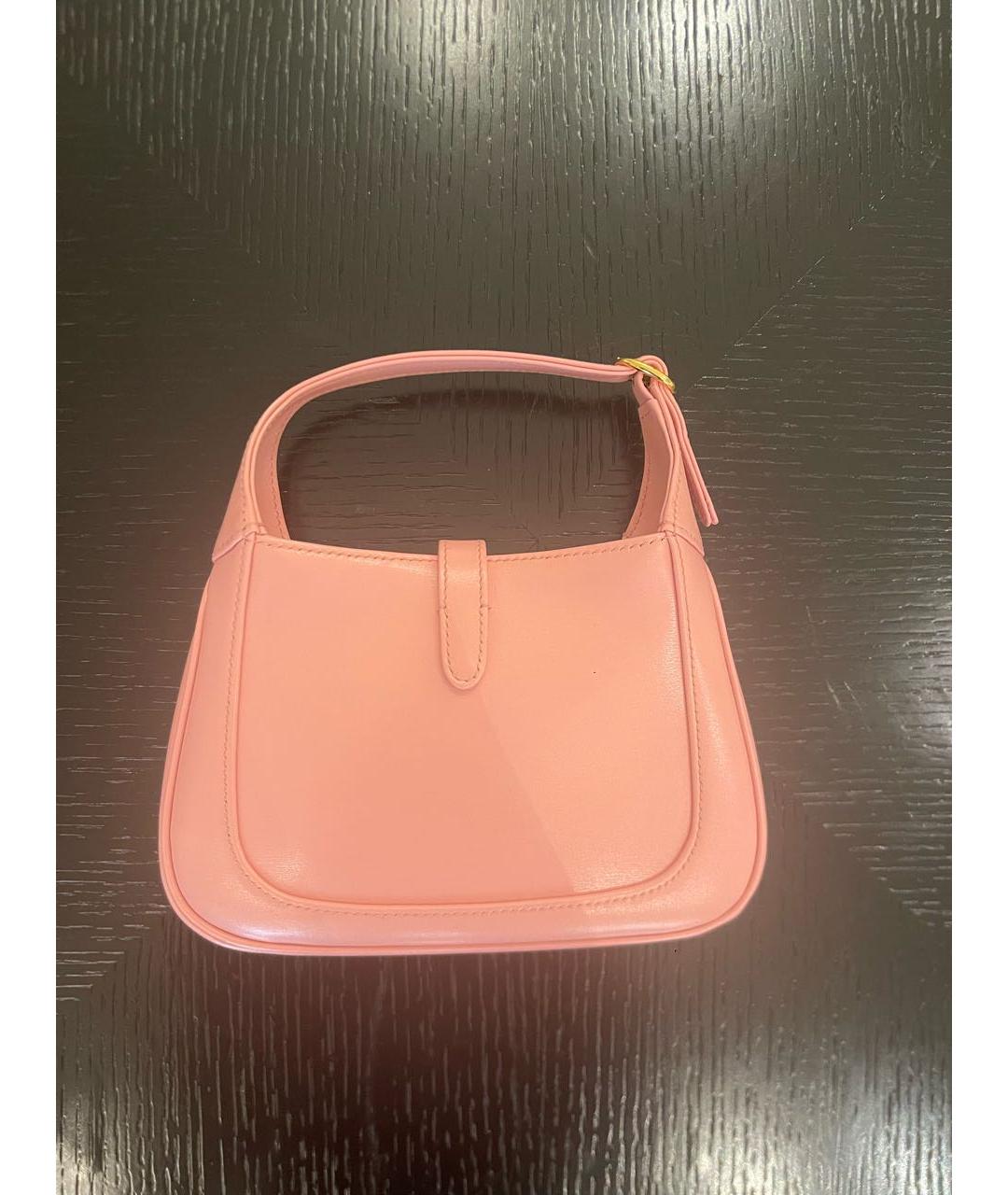 GUCCI Розовая кожаная сумка с короткими ручками, фото 2