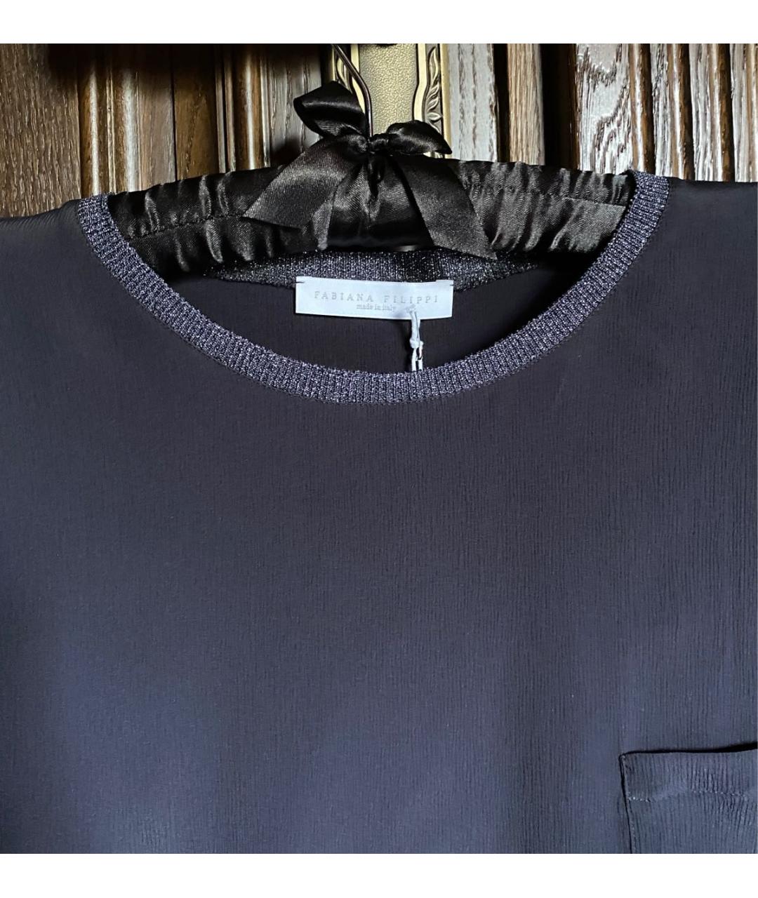 FABIANA FILIPPI Черная хлопковая блузы, фото 3