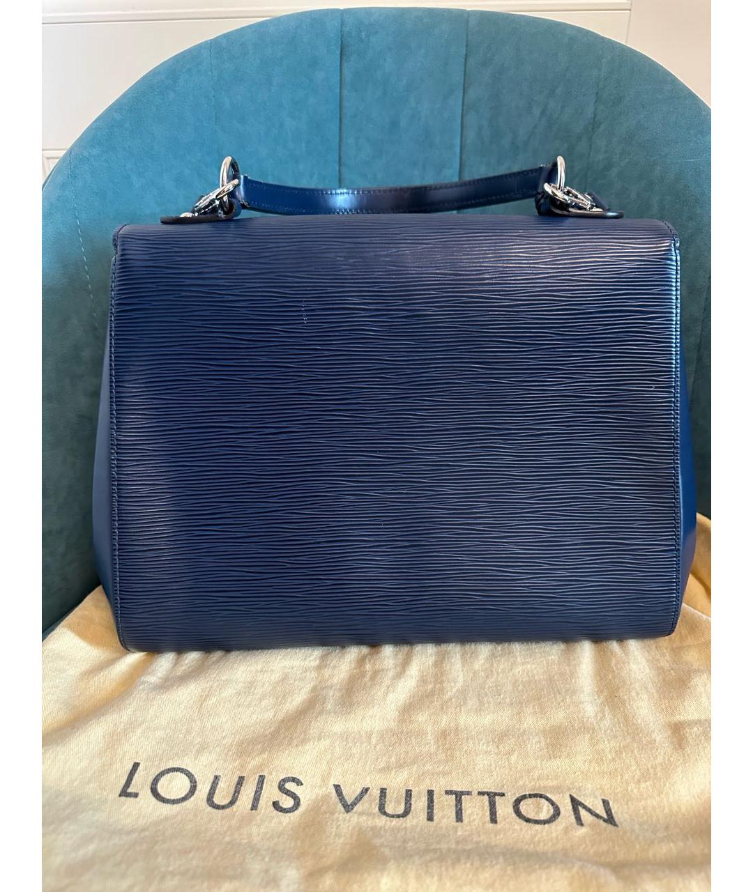 LOUIS VUITTON PRE-OWNED Темно-синяя кожаная сумка с короткими ручками, фото 3