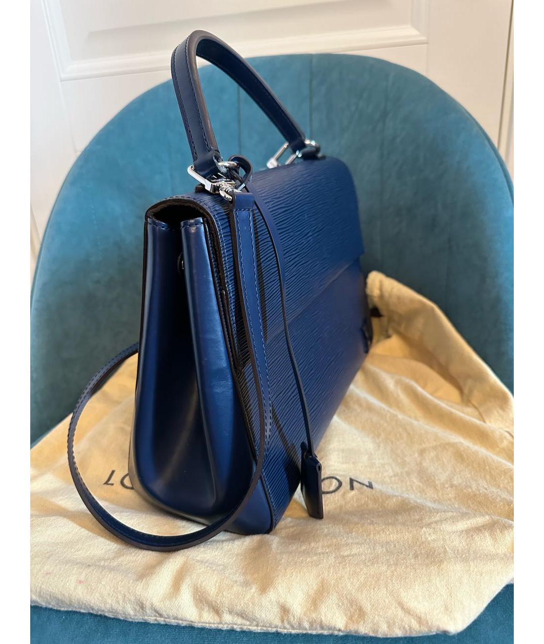 LOUIS VUITTON PRE-OWNED Темно-синяя кожаная сумка с короткими ручками, фото 2