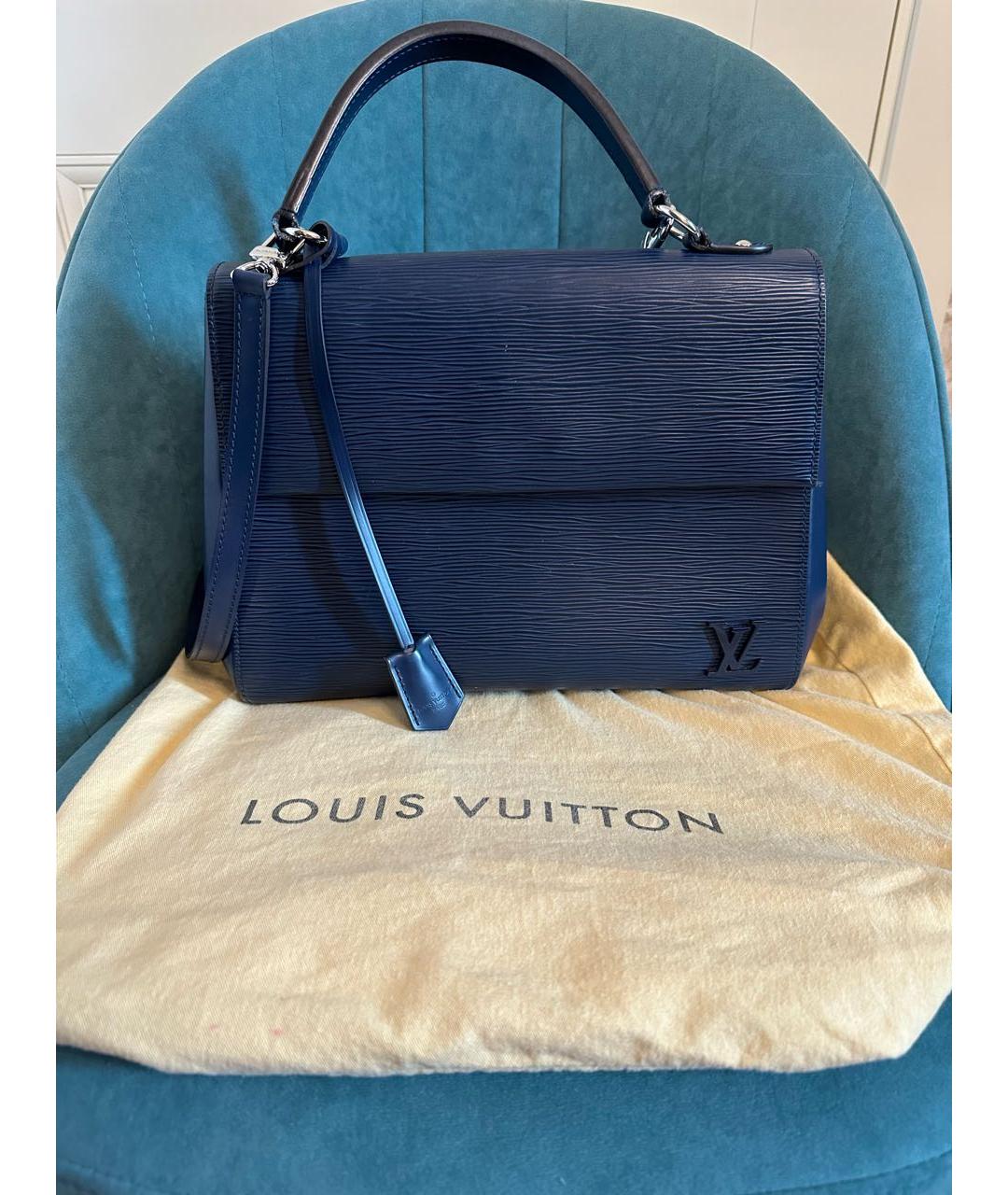 LOUIS VUITTON PRE-OWNED Темно-синяя кожаная сумка с короткими ручками, фото 9