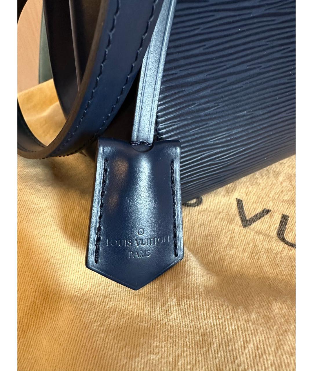 LOUIS VUITTON PRE-OWNED Темно-синяя кожаная сумка с короткими ручками, фото 5