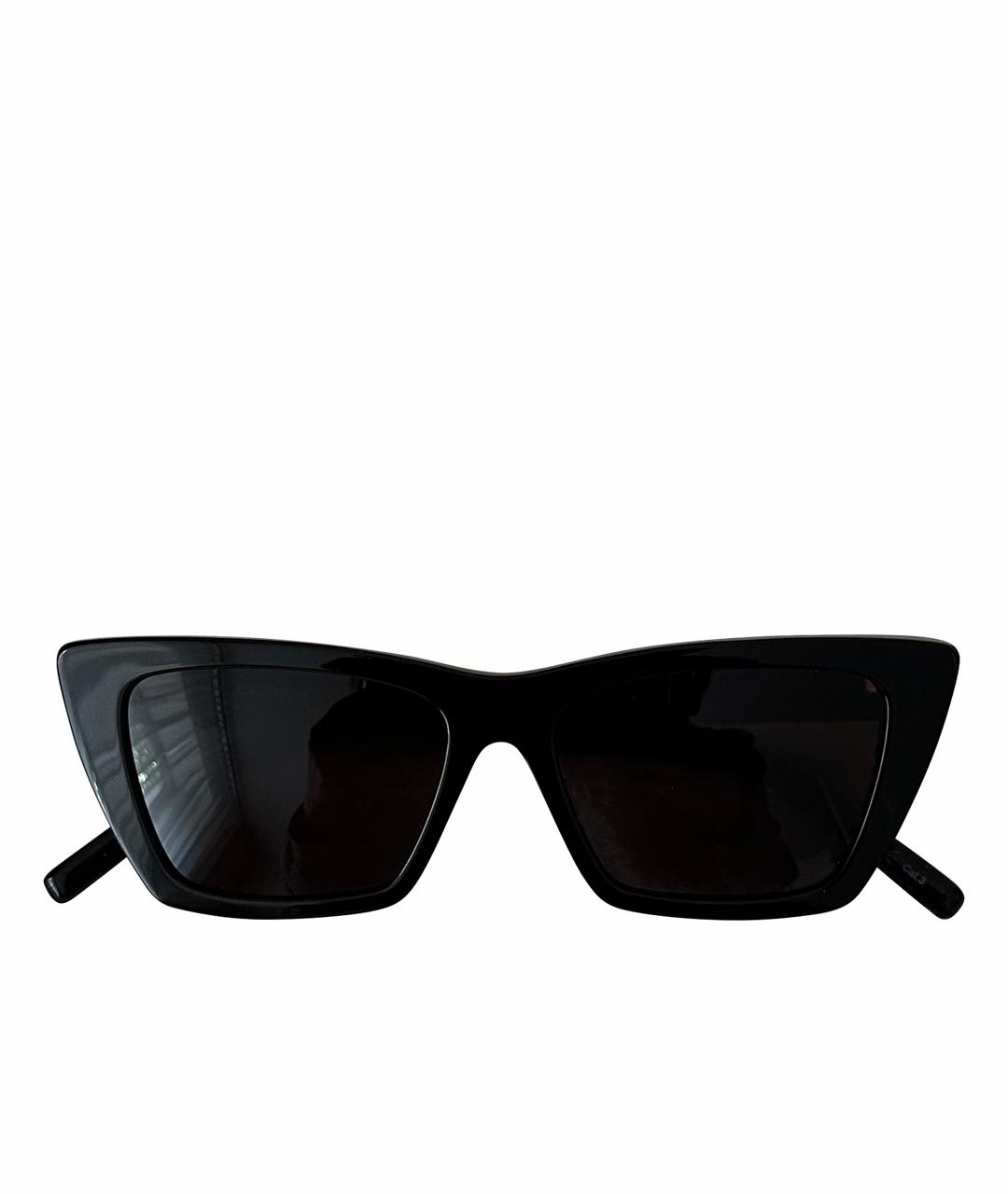 SAINT LAURENT Черные пластиковые солнцезащитные очки, фото 1