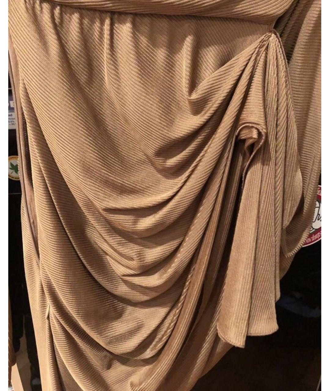 ALEXANDRE VAUTHIER Коричневое вискозное вечернее платье, фото 3