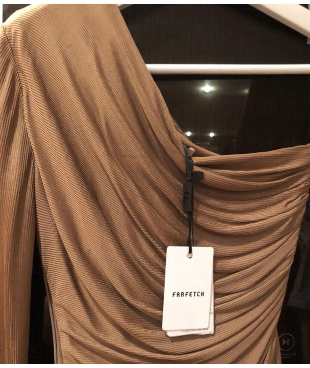 ALEXANDRE VAUTHIER Коричневое вискозное вечернее платье, фото 2
