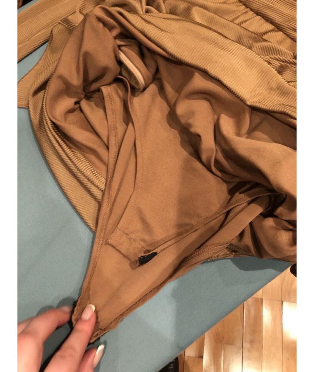 ALEXANDRE VAUTHIER Коричневое вискозное вечернее платье, фото 5