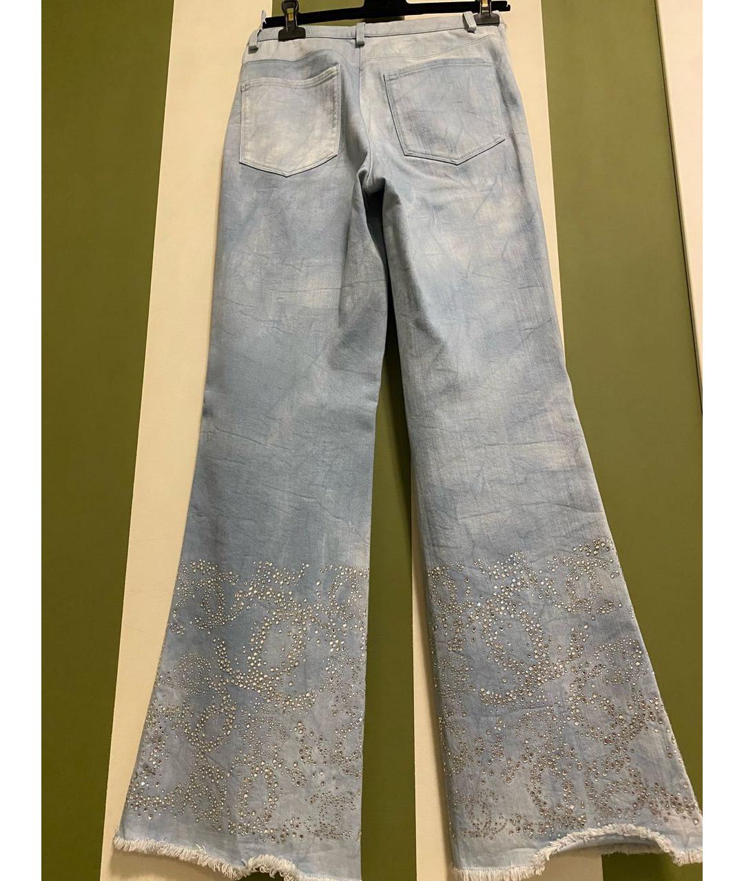 CHANEL Голубые хлопко-эластановые джинсы клеш, фото 4