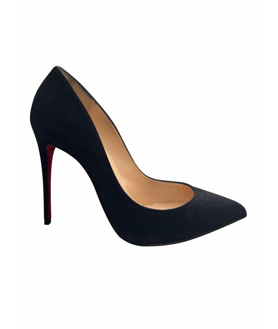 CHRISTIAN LOUBOUTIN Черные замшевые туфли, фото 1