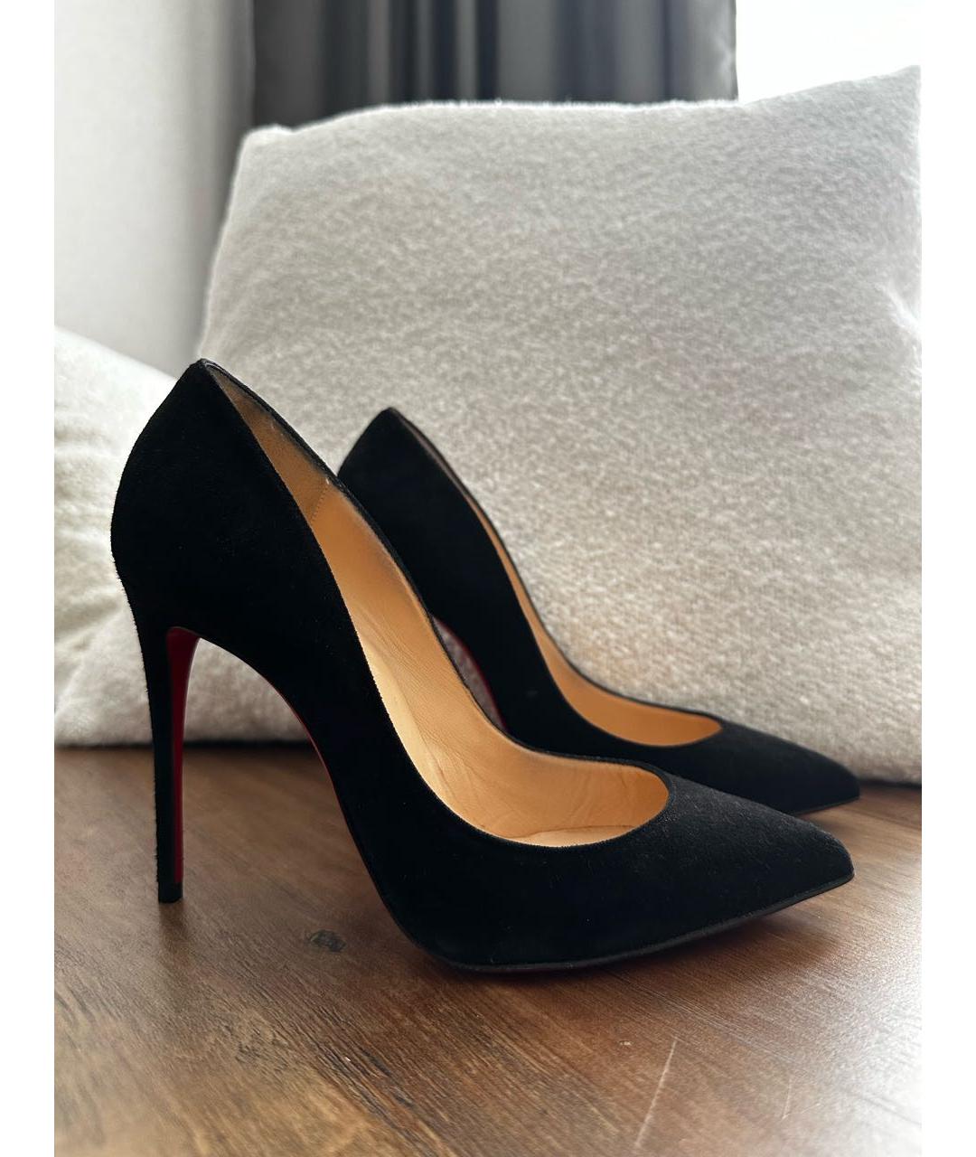 CHRISTIAN LOUBOUTIN Черные замшевые туфли, фото 3