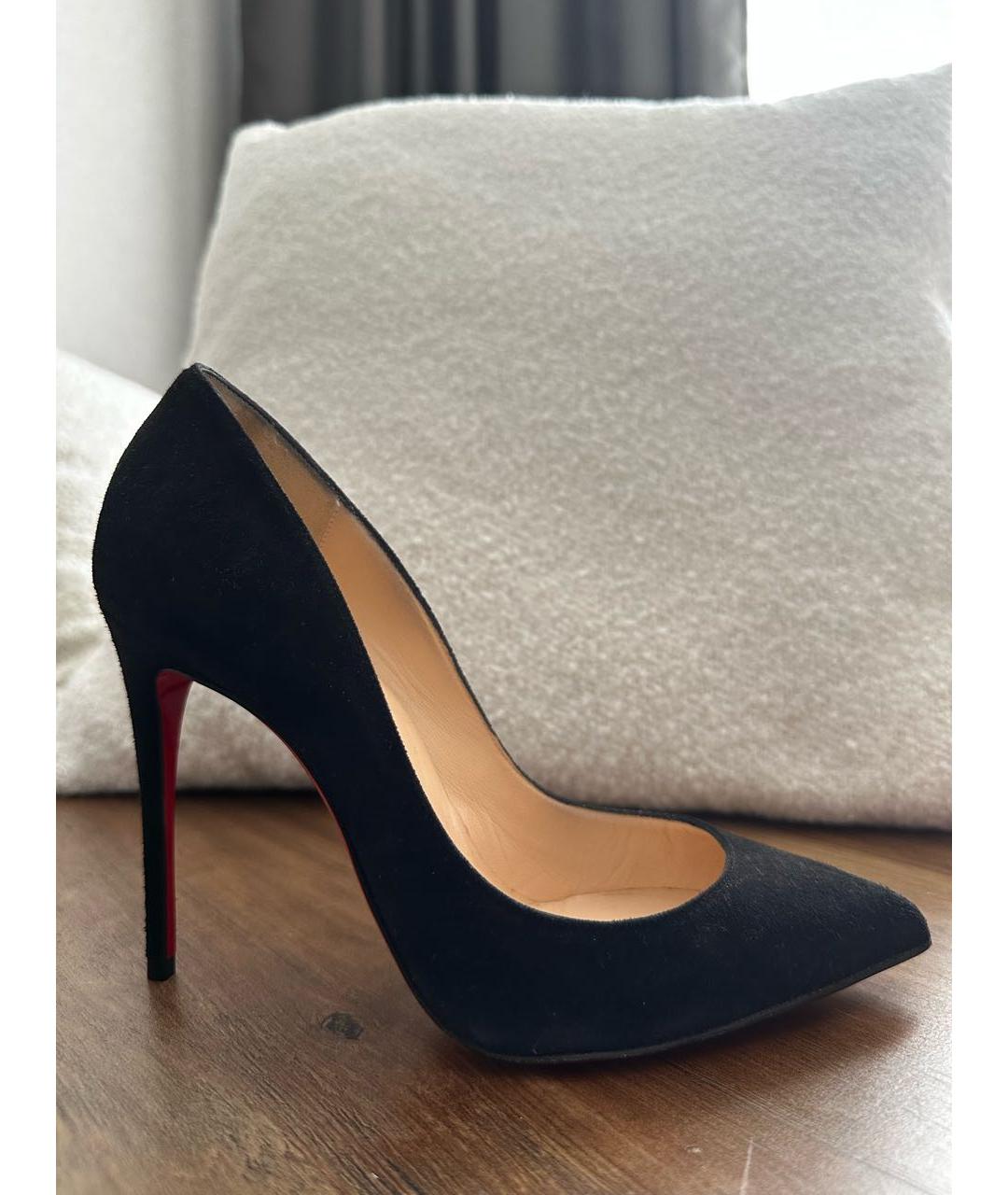 CHRISTIAN LOUBOUTIN Черные замшевые туфли, фото 8