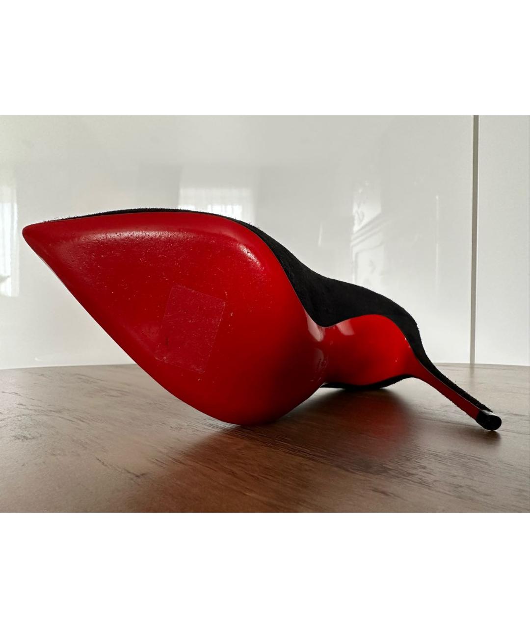 CHRISTIAN LOUBOUTIN Черные замшевые туфли, фото 6