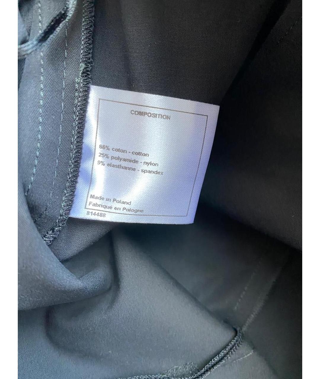 CHANEL PRE-OWNED Черные хлопко-эластановые брюки широкие, фото 3