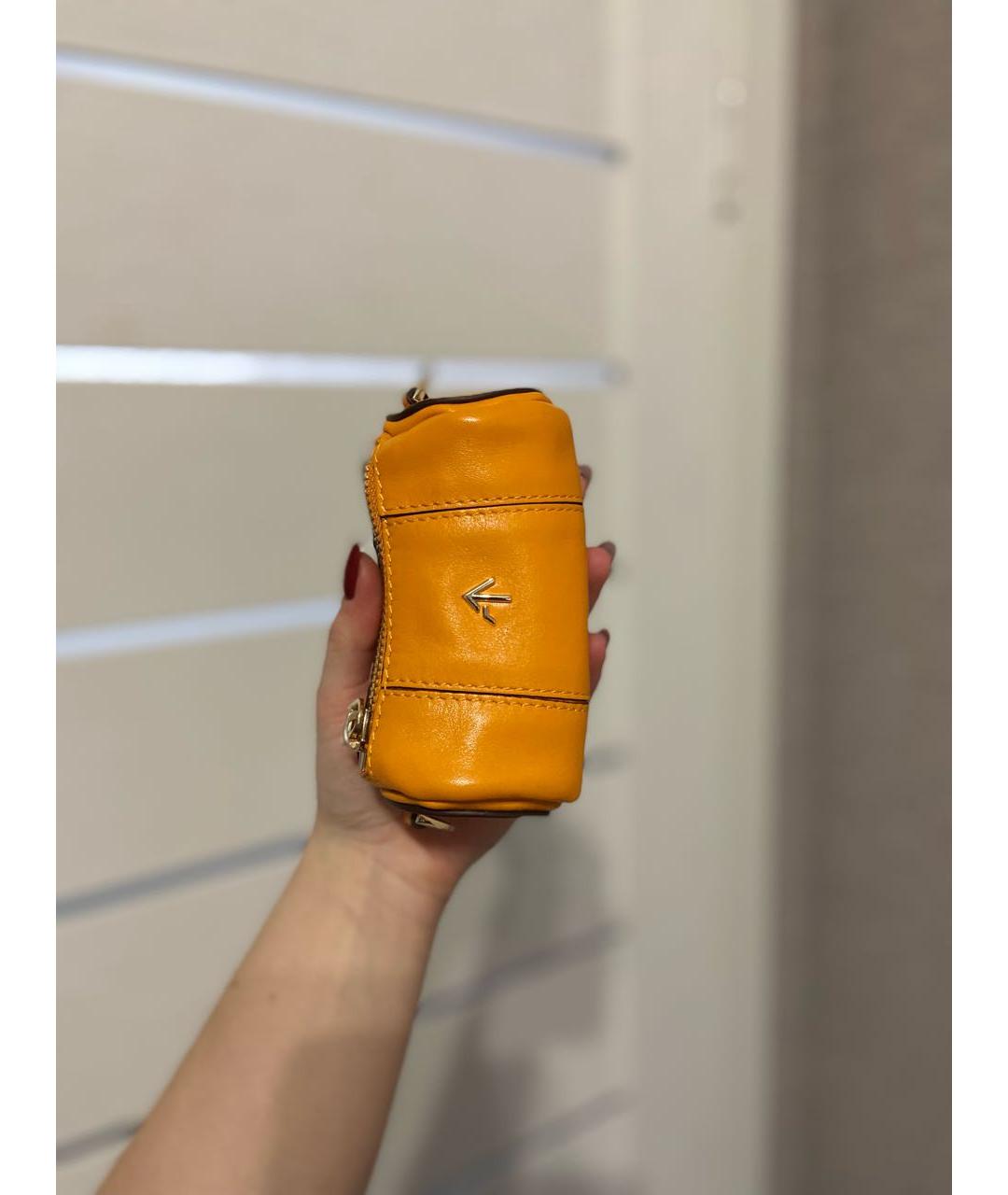 MANU ATELIER Оранжевая кожаная сумка с короткими ручками, фото 3