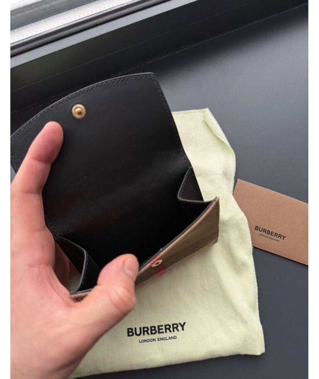 BURBERRY Бежевый кожаный кошелек, фото 7