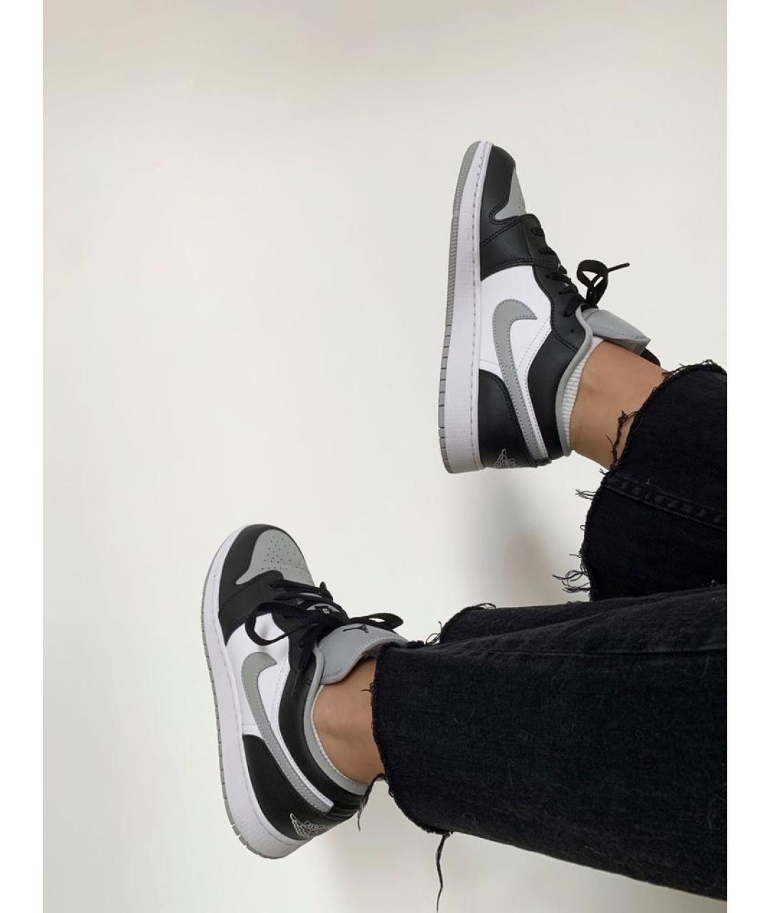 JORDAN Антрацитовые кожаные кроссовки, фото 5