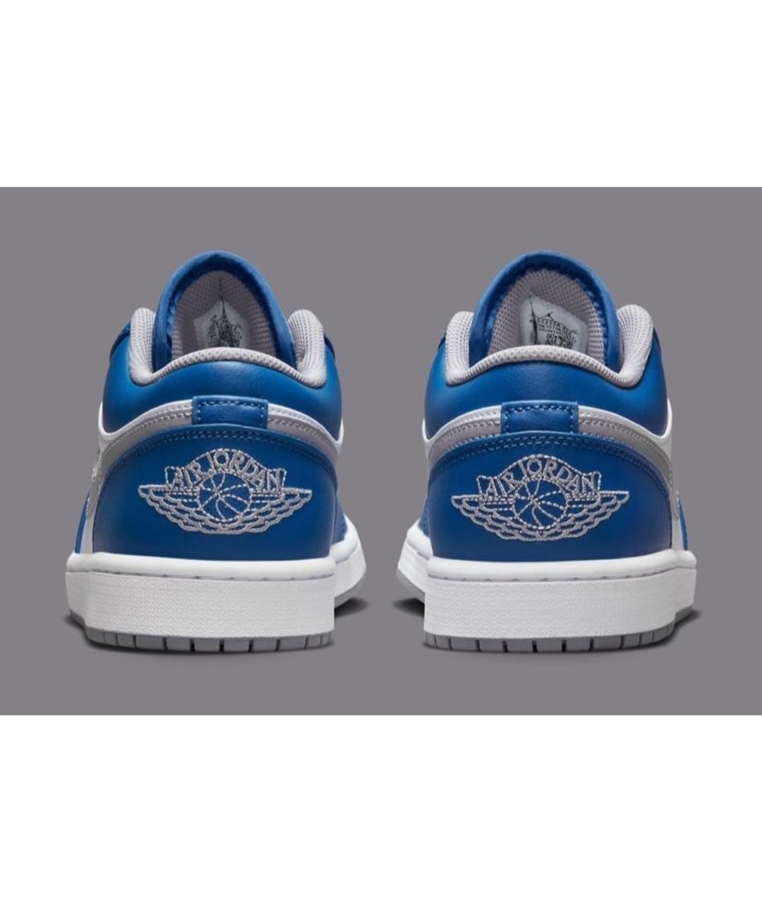 JORDAN Синие кожаные низкие кроссовки / кеды, фото 4