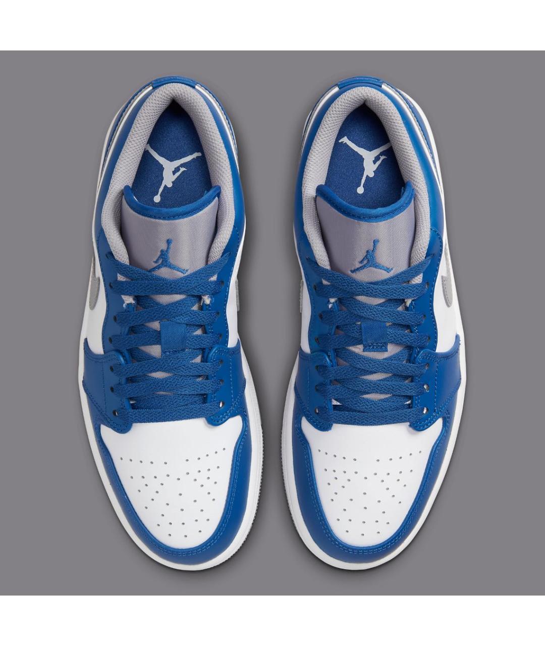 JORDAN Синие кожаные низкие кроссовки / кеды, фото 3