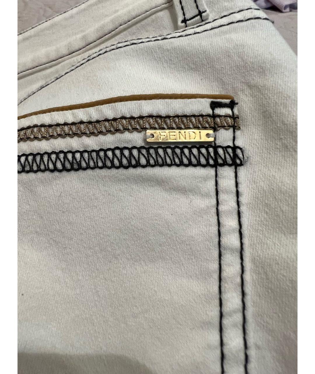 FENDI Белые джинсы слим, фото 4
