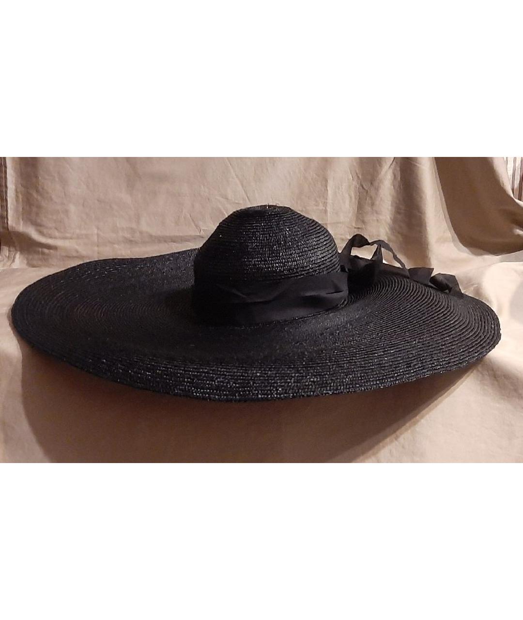 ERMANNO SCERVINO Черная соломенная шляпа, фото 8